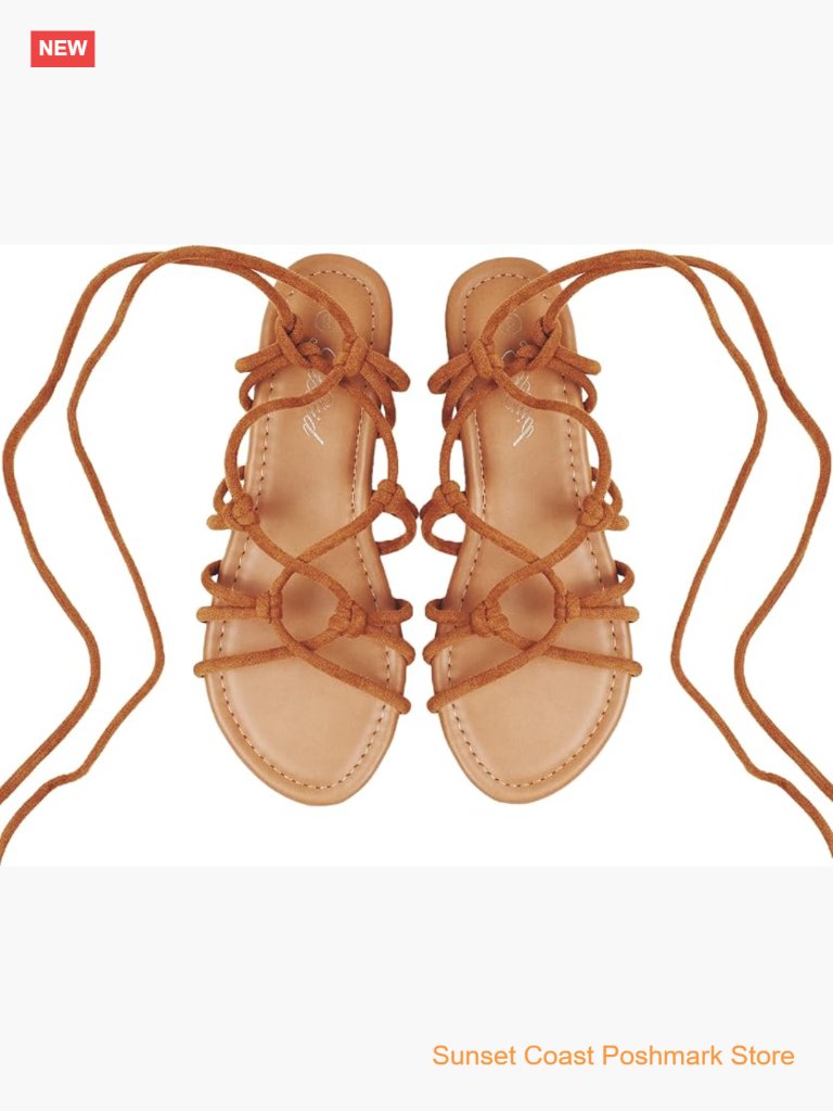 Women's Lace Up Gladiator Flat Sandals Slip On Roman Sandals Cushioned
